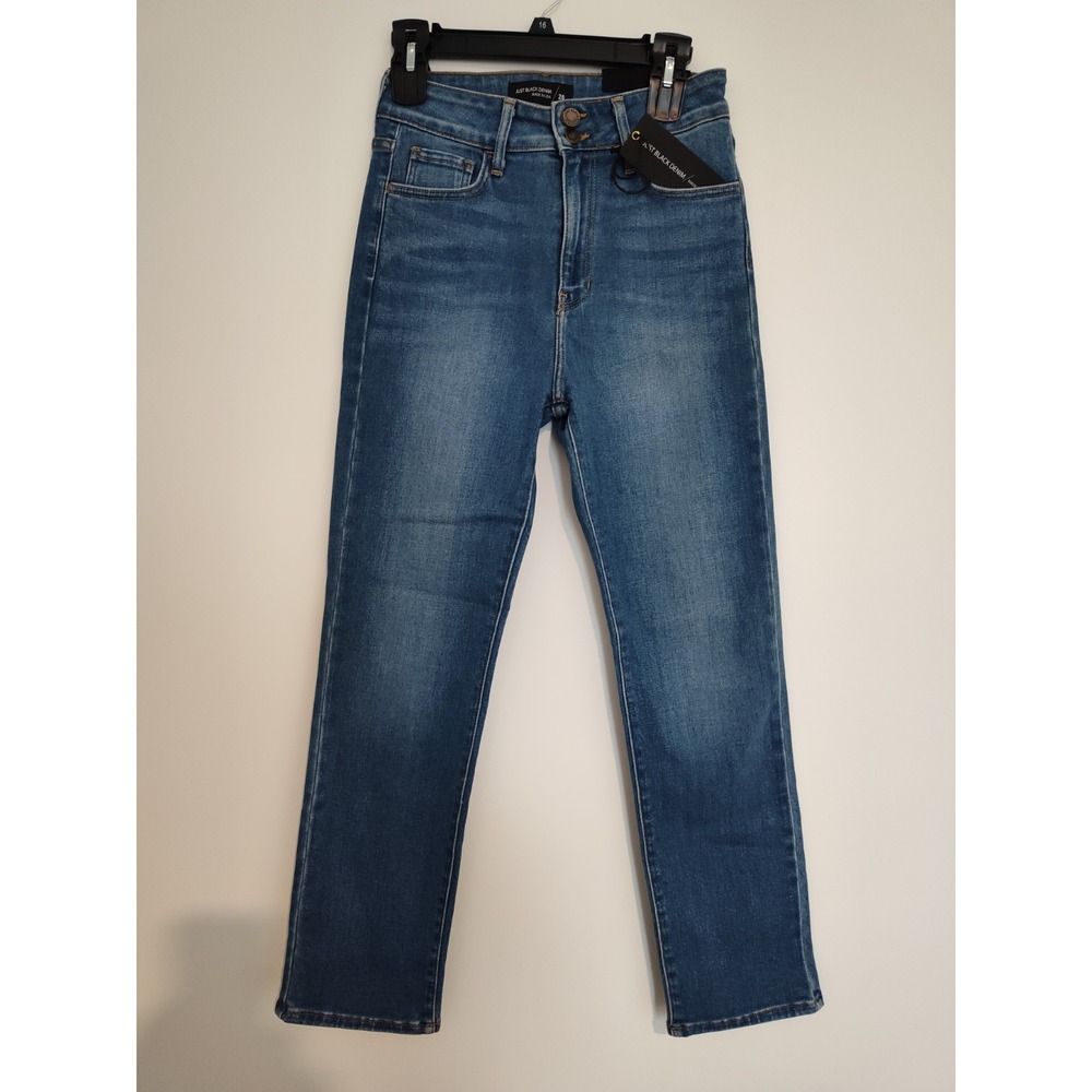 Just Black Denim Double Button Straight Jeans Medium Denim 28 NWT